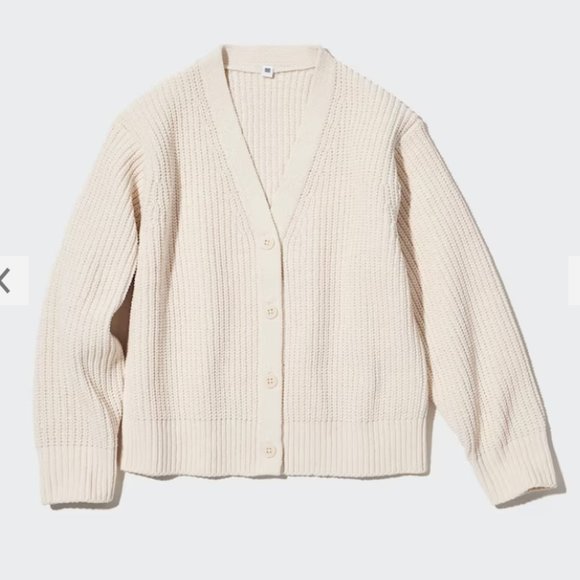 Uniqlo size 3-4 toddler cream knit cardigan in great condition 🙂. - Picture 1 of 5